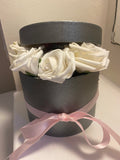 White rose box with diamanté