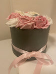 Pink and white flower box